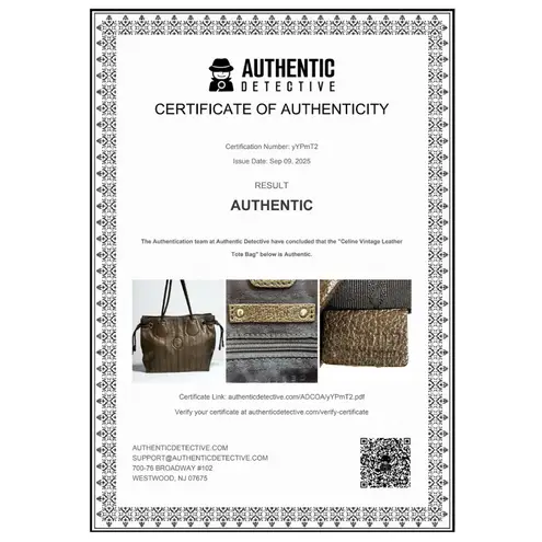 CELINE Authenticated Bronze Metallic Brown Leather Tote Shoulder Bag Carriage