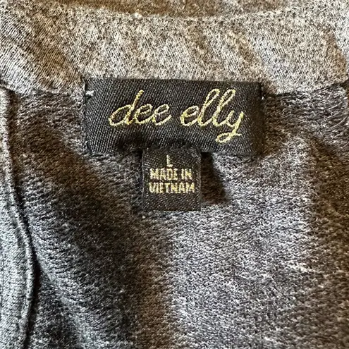 Dee Elly Gray Cold Shoulder Cut Out Neck T-Shirt Shift Dress