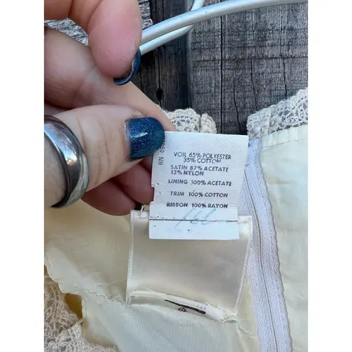 Gunne Sax 70s Off White Romantic Victorian Prairie Wedding Dress Sleeves Size 5