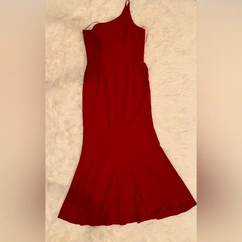 Dress the Population NWOT Amy One Shoulder Trumpet Gown red garnet XL
