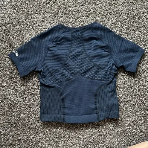 Gymshark  Sport Seamless Midi Top in Heavy Blue/Iron Blue Size S Compression