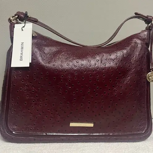 Brahmin Everdeen Shoulder Bag Sangria NWT Italian Leather Vintage Style