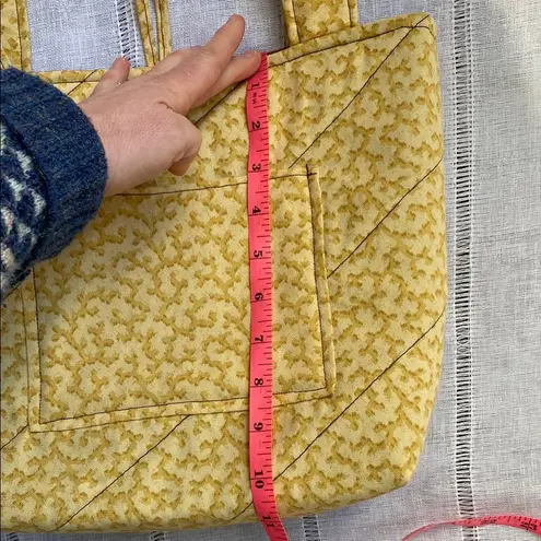 Handmade Yellow Patterned Tote Bag.