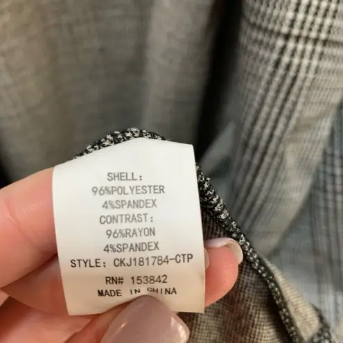 MELLODAY Womens Plaid Brown and Gray Topper 1x