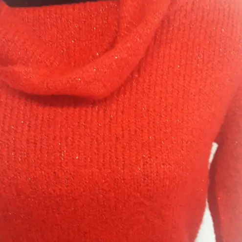 White Stag Red Cowl Neck Acrylic Knit Sweater Turtleneck Top