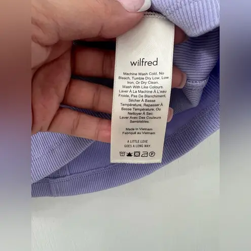 Aritzia Wilfred Meline Mock Neck Crop Top (Size M) Purple Size M