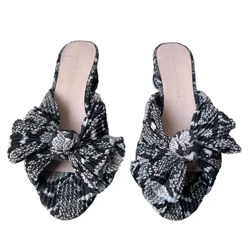 Loeffler Randall Loeffler Randal Emilia Penny Pleated Knot Sandals Womens 6.5 python snake