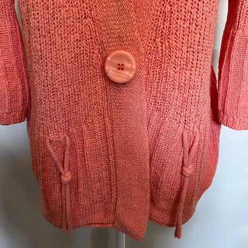 Vtg Y2K JH Collectibles Cardigan Womens Sweater XL Retro Wide Collar Preppy 90s Orange