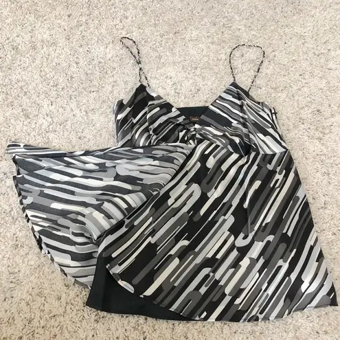 Adrienne Vittadini 🆕 silk camisole tank top plunging v neck black white