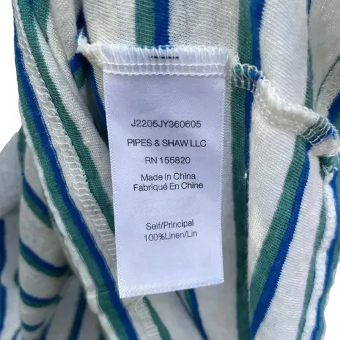 Veronica Beard Linen Arion Muscle Tank Sleeveless Stripe Shirt