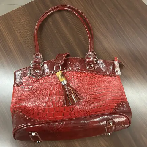 Purse Elegant Red Crocodile Pattern Shoulder Bag by MC