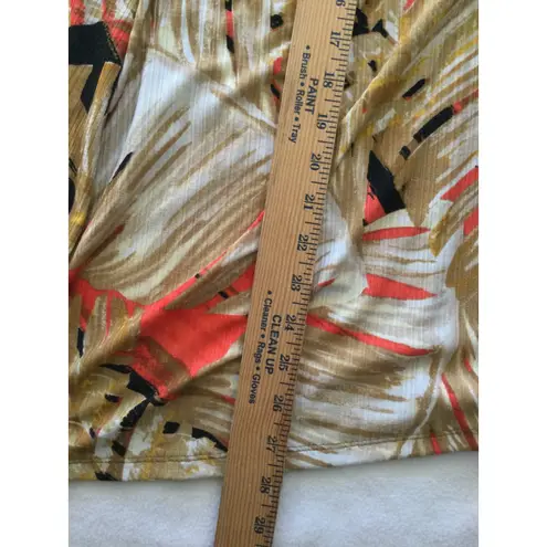 Kasper  Women's XL Tropical Leaf Print Open Front Cardigan Duster - Image 4