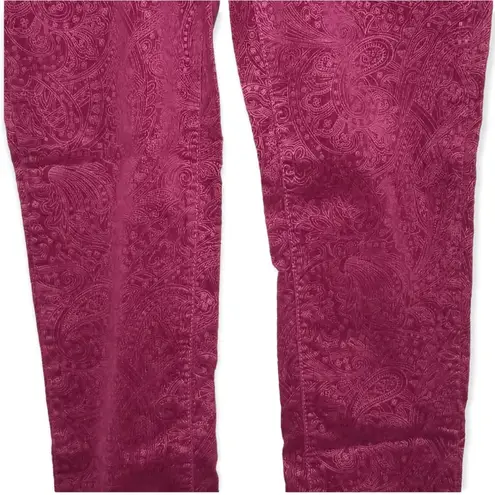 Elle Paisley Print Red Corduroy  Jeans Women’s Size 10R