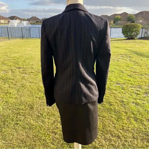 Akris Punto Black Stripe Wool Blazer Suit Jacket