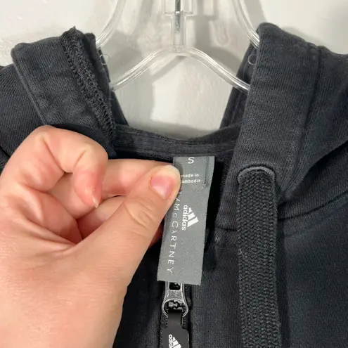 Stella McCartney Adidas Black Layered Look Full Zip Fleece Hoodie Sweatshirt S