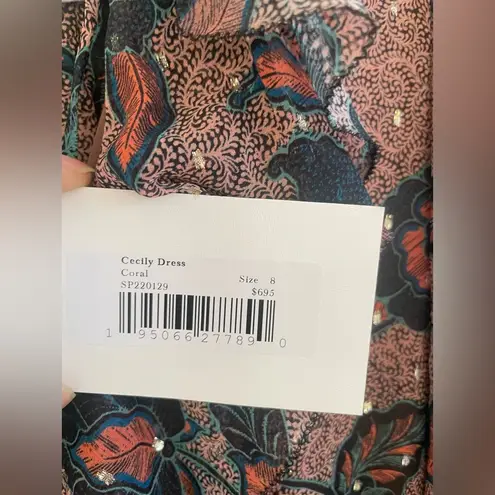 Ulla Johnson Black coral Cecily silk mini dress 8 NWT