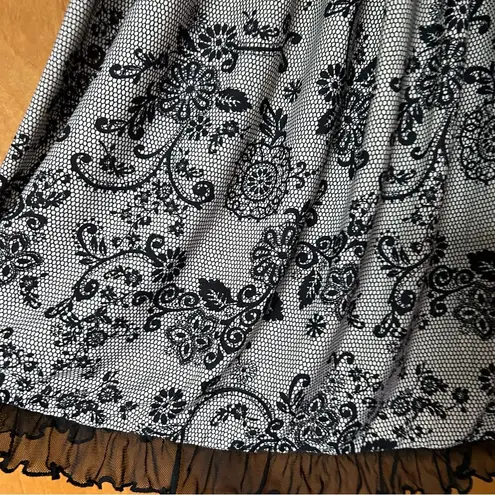 Floral Applique Lace Slip Cami Dress Whimsygoth Fairy Dark Romantic Witchy Black Size M