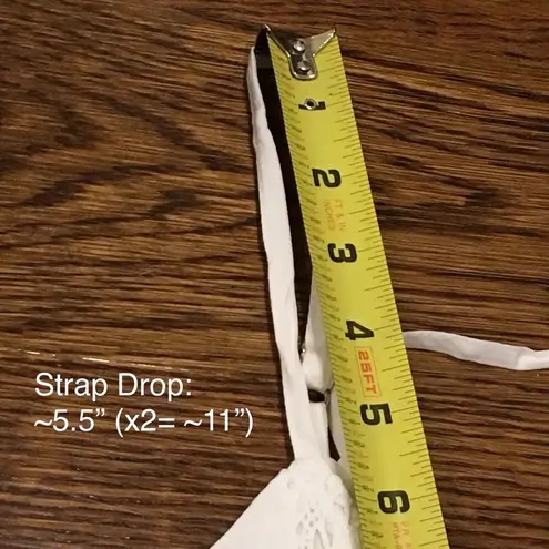 White Crochet Embroidered Front Lace Up Back Dress Size undefined