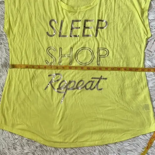 Style & Co . Text tee sleep shop repeat happy lime size XL