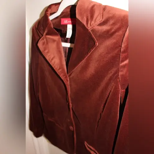 Anne Klein Vintage  70s Rusty Tan Velvet Blazer Size 8