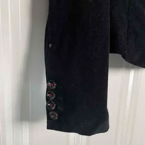 Sinclair Mfg Grp Womens Black Velvet Style 2 Button Notched Label Blazer Size 4