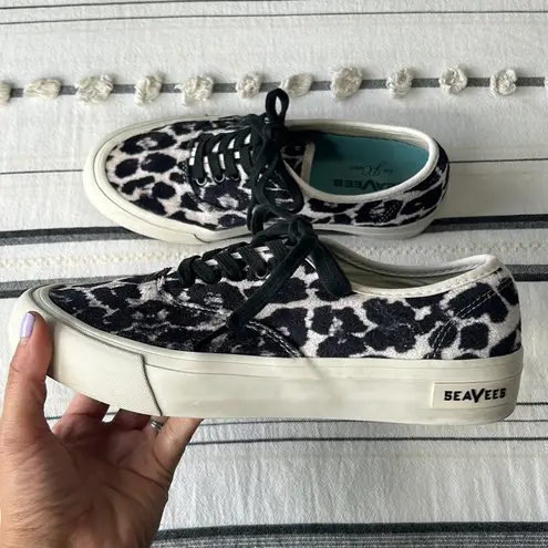 Seavees  for J.crew • legend sneaker in leopard velvet J9125