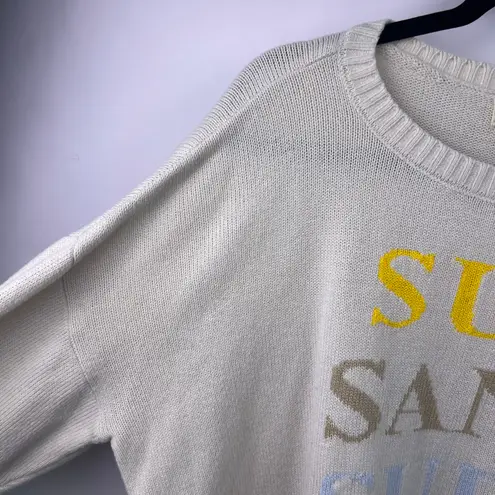 Saltwater Luxe Sun Sand Surf Sweater, Cream, 100% Acrylic Beach Coastal Pullover