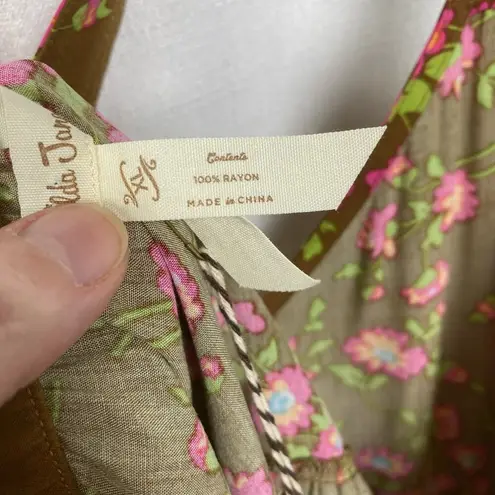Matilda Jane Brown&Pink Floral On A Whim Ruffle Hem Tank Top Sz.XL NWT