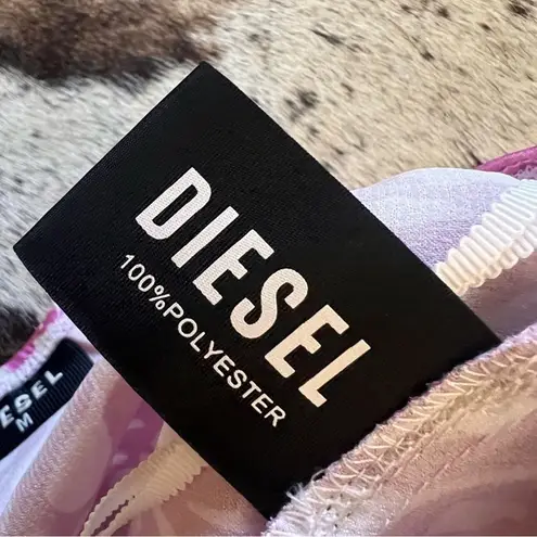 Diesel Y2K Patterned Pink Satin Midi Skirt Size Medium