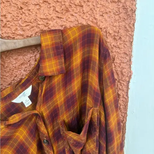 Terra & Sky Women's Sandalwood  Button Woven Top Plus Size 2X Orange - Image 2