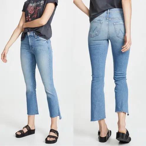 Mother The Insider Crop Step Fray Hem Jeans Thrilling Shots Size 24 Blue