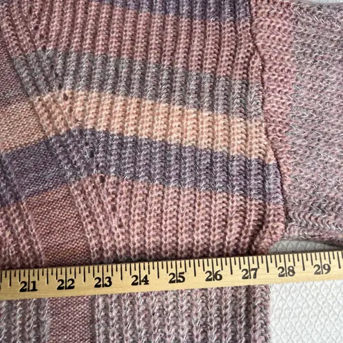 cj banks Womens Plus 2X Striped Pullover Sweater Cozy Knit Pink Purple Oversized