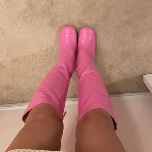 Circus by Sam Edelman Croc-Embossed Knee-High Boots