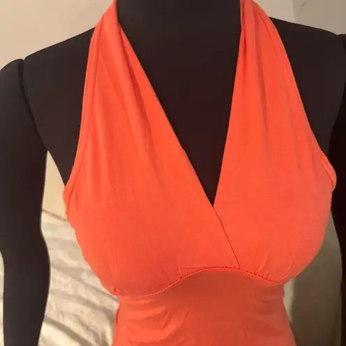 Vintage Y2K 2000s Deadstock Coral Italian Halter top Orange