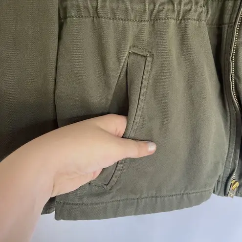 Gap  army green cotton jacket utility lots of pockets women's size medium - Image 5