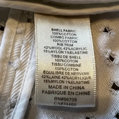 Rebecca Taylor Vintage Denim Skirt Jacket Set Zipper Textured Eyelet Cotton 6