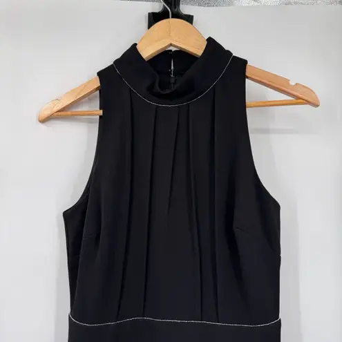 Badgley Mischka Old Money Jumpsuit sz 2 Black Rhinestone Trim Polyester NEW $189