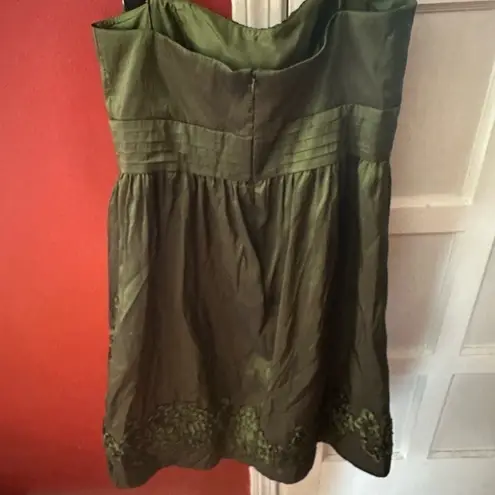 Jessica Howard A-Line Green Embroidered Empire Waist Floral Dress