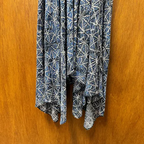 Maje  Rayemik Printed Midi Dress 3/4 Sleeves V-Neck Pullover Geometric Blue EU 38