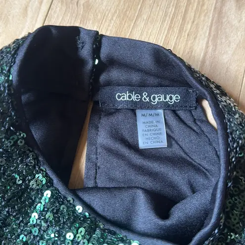 Cable & Gauge Emerald Green Sequin Sleeveless Tank Top