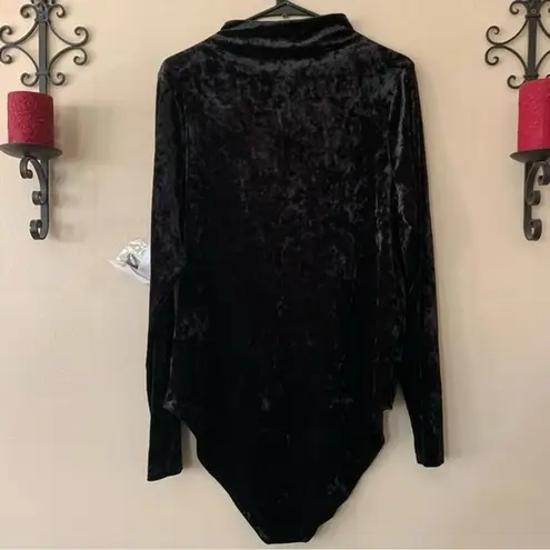 Good American NWT  Velvet Turtleneck Long-sleeve Black Bodysuit 3X