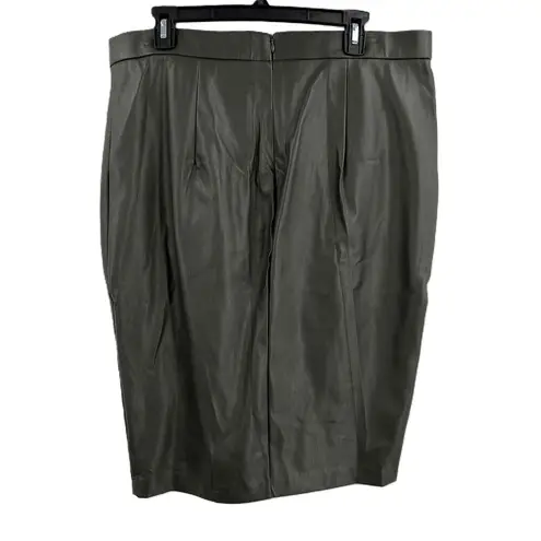 Maree Pour Toi Green Vegan Leather Wrap Front Pencil Skirt Womens Size 14