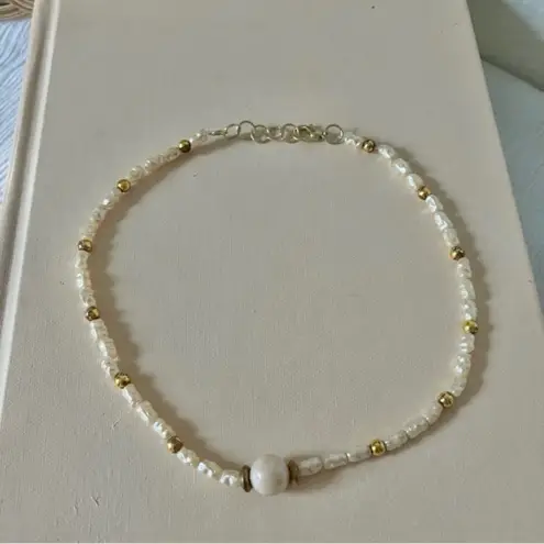 Handmade Freshwater Pink Choker Necklace “Elea” Goldcore Brass Beach Mermaidcore