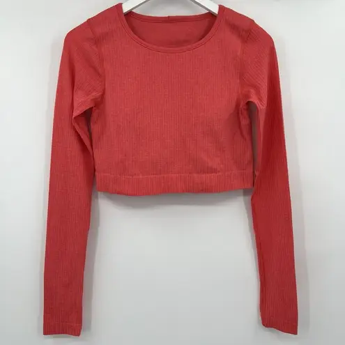 Lululemon  Ebb to Street Long Sleeve Top Pale Raspberry Cropped Padded Size 8