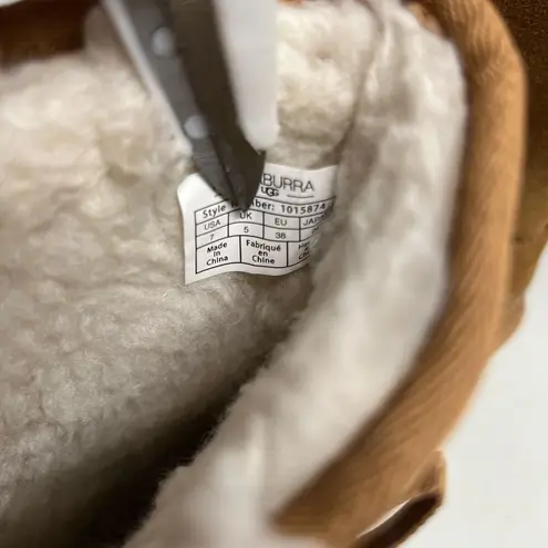 KOOLABURRA Women’s Suede Tan Bow Boots Faux Fur Lined Size 7