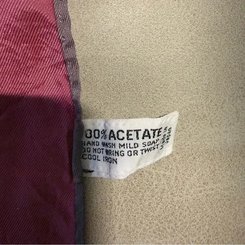 Henryson All Weather Scarf silky acetate pink violet purple white floral vintage