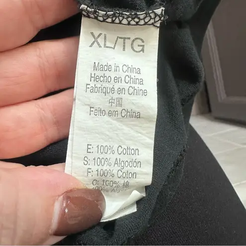 John Deere Women's Black and Green Tee with Silver Sequin Women’s XL