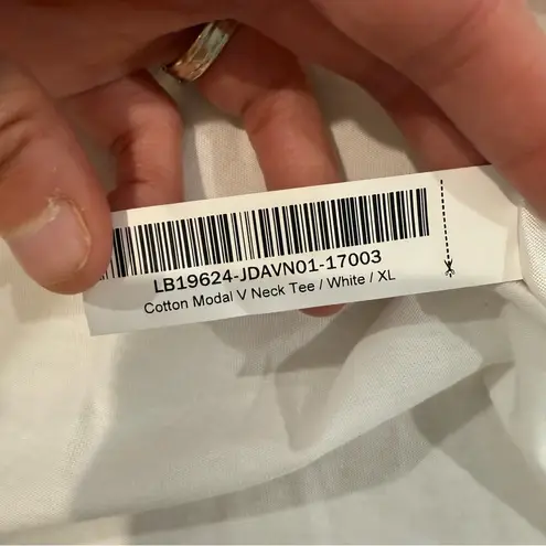 Quince NWT Cotton Modal V-Neck Tee Basic T-Shirt Womens XL White Minimalist Soft