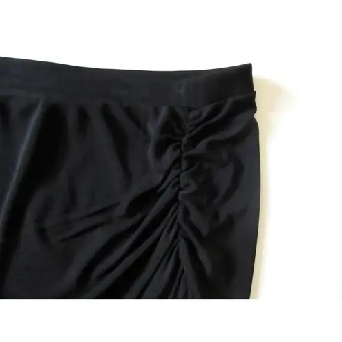 Lane Bryant NWT  Collection Black Full Figure Ruched Faux Wrap Jersey Skirt 26