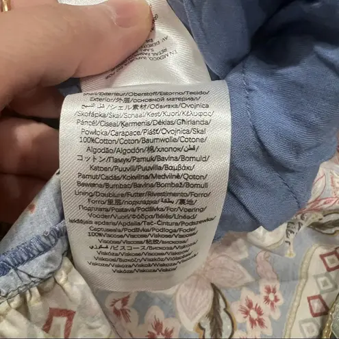 Farm Rio š$210 SZ MEDIUM BLUE SUPERBLOOM TAPESTRY ORGANIC COTTON MINI DRESS EUC